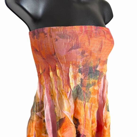 ANTHROPOLOGIE LAPIS STRAPLESS MIDI DRESS SKIRT FAIRY BOHO FESTIVAL Y2K STYLE M - Picture 3 of 9